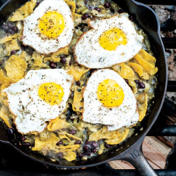 Chilaquiles with Blistered Tomatillo Salsa and Eggs