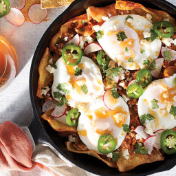 Chilaquiles with Poached Eggs and Spicy Honey