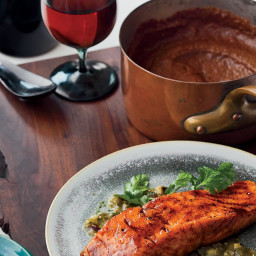 Chile-Honey-Glazed Salmon with Two Sauces