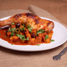 Chili-Citrus Chicken with Olives + Sweet Potatoes