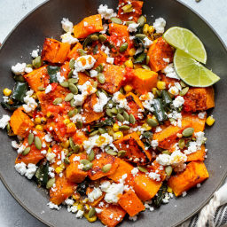 Chili-Lime Butternut and Poblano Salad with Feta