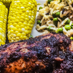 Chili Lime Chicken with Corn on the Cob & Rice