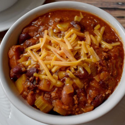 Chili with Beef, Turkey and Potatoes