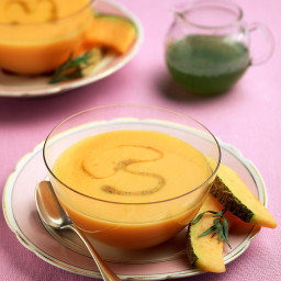 Chilled Cantaloupe Soup with Tarragon Syrup