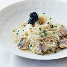 Chilled Capellini with Clams and Caviar