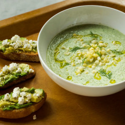 Chilled Cucumber Soup With Avocado Toast