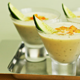 Chilled cucumber soup with yogurt and fresh mint