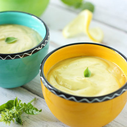 Chilled Lemon Basil Avocado Soup