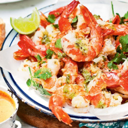 Chilli and lime king prawns with chipotle mayonnaise