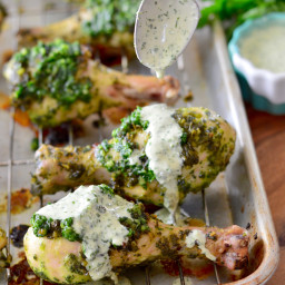 Chimichurri Chicken Wings with Ranch Dressing