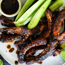 Chinese barbecued sticky pork ribs