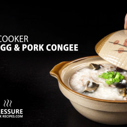 Chinese Century Egg and Pork Congee in Pressure Cooker 皮蛋瘦肉粥