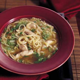 Chinese Chicken Noodle Soup with Sesame and Green Onions