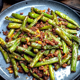 Chinese Green Beans and Ground Beef Stir-Fry