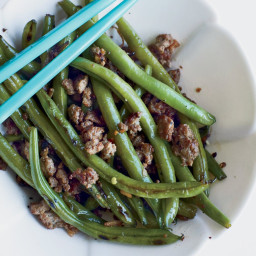 Chinese Long Beans with Minced Pork and Ginger