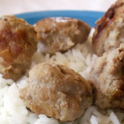 Chinese Meatballs with Sesame Rice