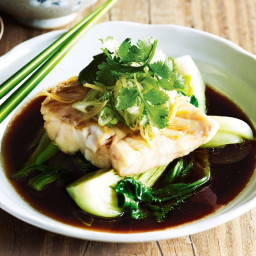 Chinese steamed fish with ginger