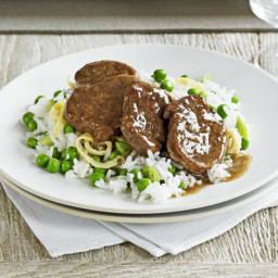 Chinese-style pork fillet with fried rice