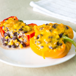 Chipotle Black Bean and Corn Stuffed Peppers