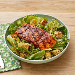Chipotle Caesar Salad with Grilled Salmon
