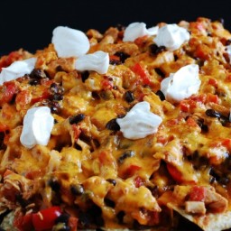 Chipotle Chile Chicken Nachos with Chipotle Sour Cream – a 15 Minute Meal