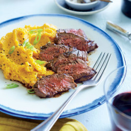Chipotle Hanger Steak with Sour Cream Mashed Sweet Potatoes