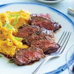 Chipotle Hanger Steak with Sour Cream Mashed Sweet Potatoes