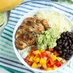 Chipotle Lime Chicken Taco Bowl with Mango Chipotle Sauce
