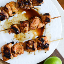Chipotle Lime Grilled Chicken Skewers with Avocado Ranch