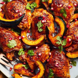 Chipotle-Maple Chicken Thighs with Candied Acorn Squash