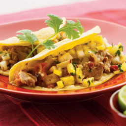 Chipotle Pork Soft Tacos with Pineapple Salsa