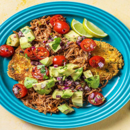 Chipotle Pulled Pork Corn Fritters with Avocado Salsa