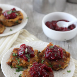 chipotle turkey fritters + jalapeno cranberry sauce