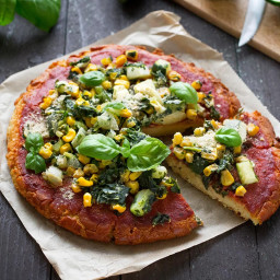 Chock-Full-of-Veggies Pizza with Chickpea Crust