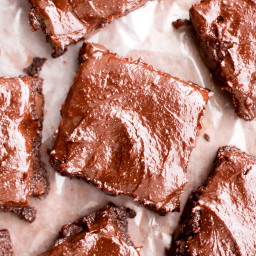 Chocolate Almond Butter Frosted Fudgy Paleo Brownies (Vegan, Gluten Free, P