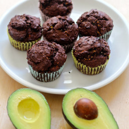 Chocolate and Avocado Protein Muffins
