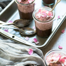 Chocolate and Raspberry Chia Mousse Parfait