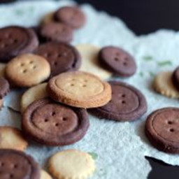 Chocolate and Vanilla Button Cookies