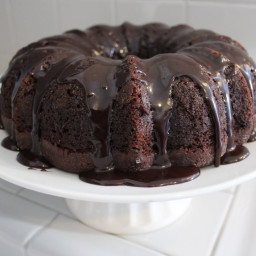 Chocolate Angel Food Cake with Chocolate Glaze