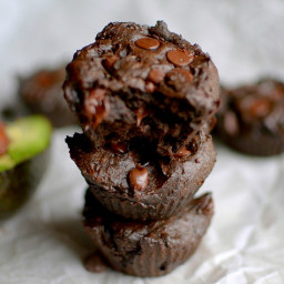 Chocolate Avocado Flourless Muffins (Paleo, Vegan, Gluten-Free!)