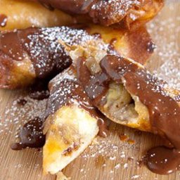 Chocolate banana spring rolls