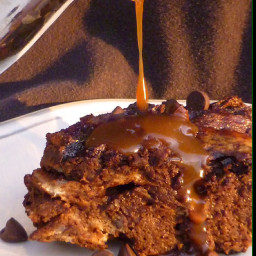 Chocolate Bread Pudding with hard sauce