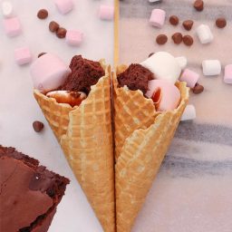 Chocolate Brownie Cone S'mores