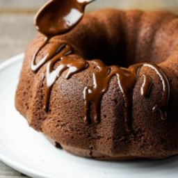 Chocolate Bundt Cake with Semisweet Chocolate Ganache