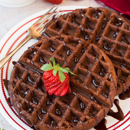 Chocolate Cake Mix Waffles (only 4 Ingredients)