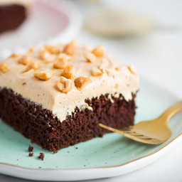 Chocolate Cake with Honey-Roasted Peanut Butter Frosting