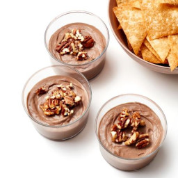 Chocolate Cheesecake Cups with Candied Pecans