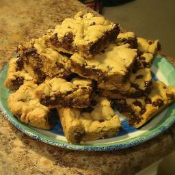 Chocolate Chip Cookie Bars made from cake mix