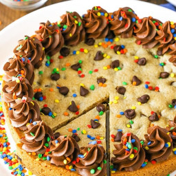 Chocolate Chip Cookie Cake with Chocolate Frosting & Sprinkles