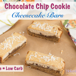 Chocolate Chip Cookie Cheesecake Bars (Grain Free and Low Carb)